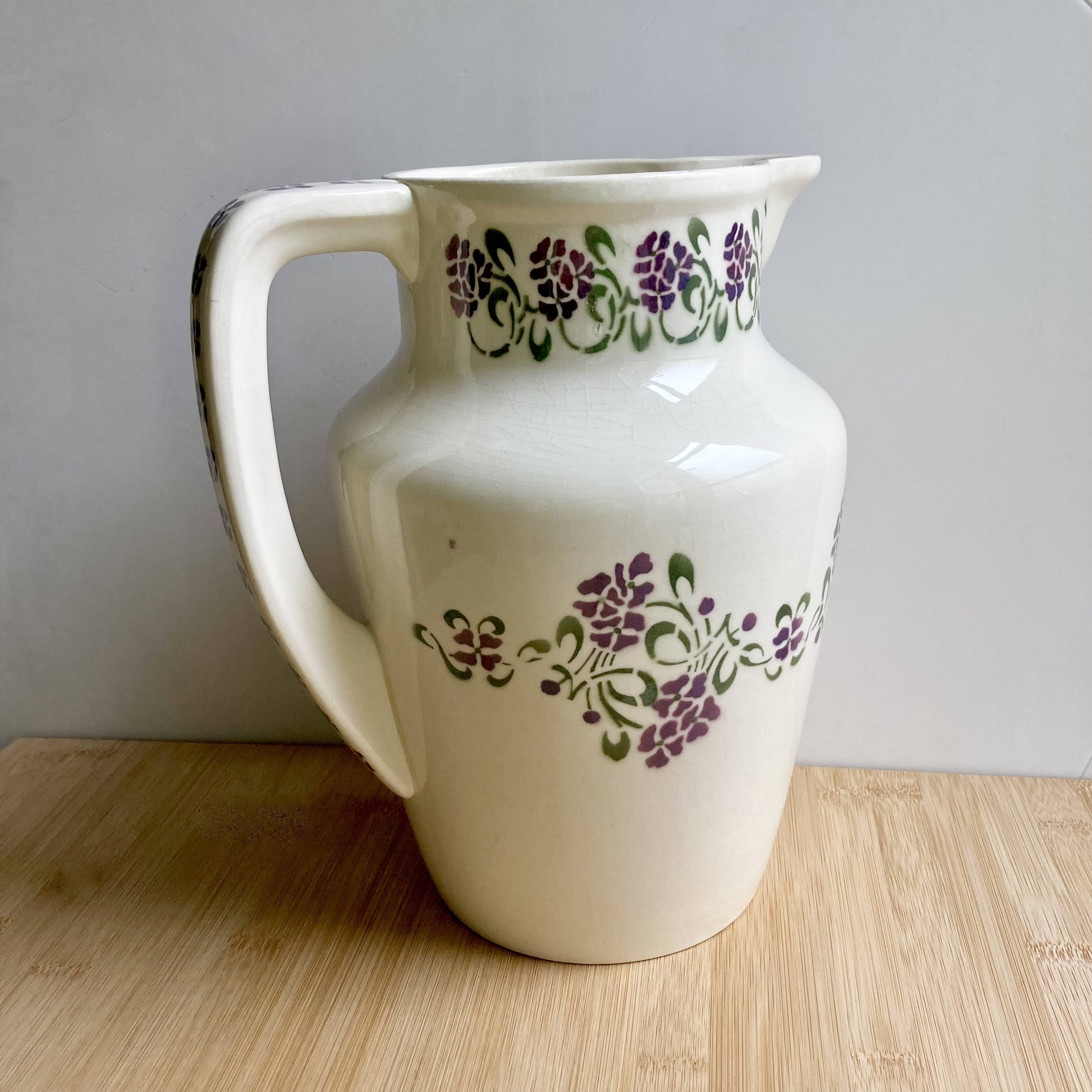 Pitcher / Vase / Jug - Ironstone - Art Nouveau
