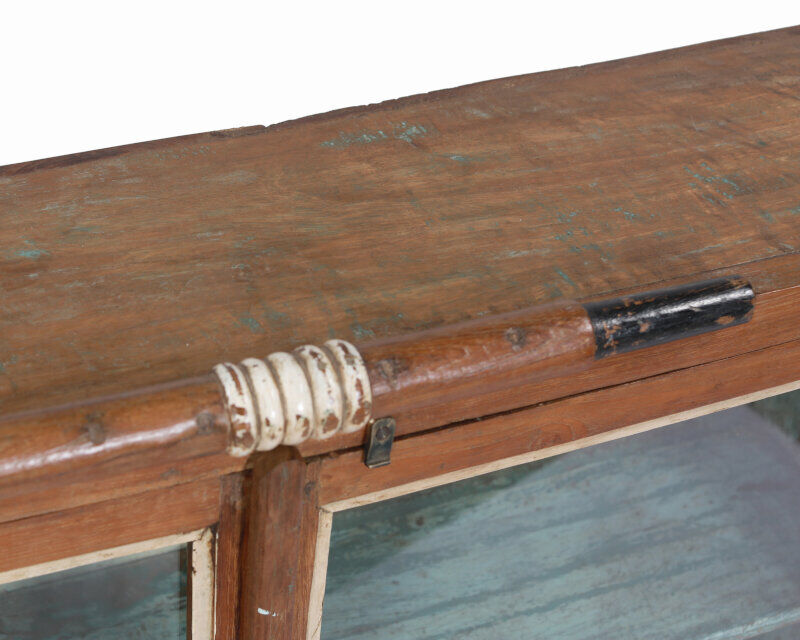 Showcase Mural Old Teck Patine Brown Art Deco Piece of Origin India