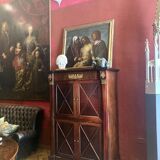 Cabinet, wardrobe or mahogany and ormolu wine bar in French Empire style with four doors.