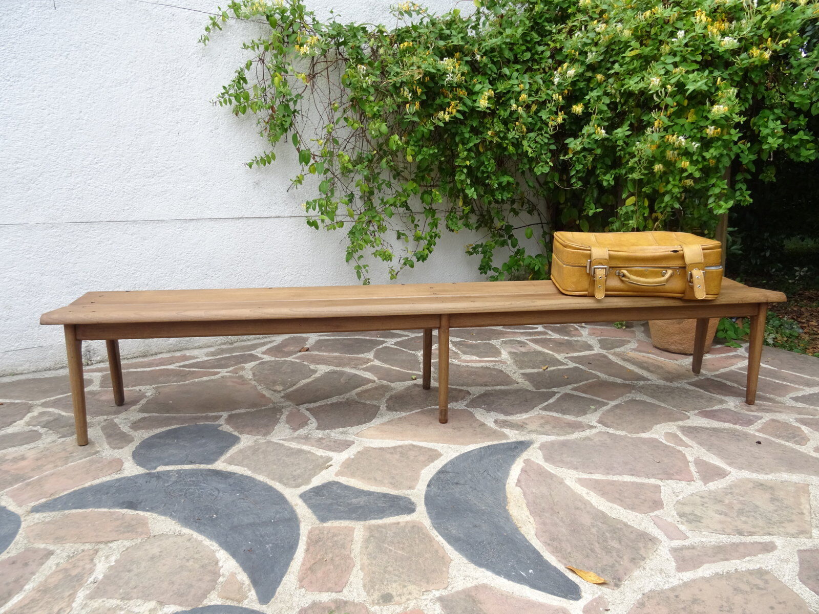 Oak cloakroom bench 247 cm