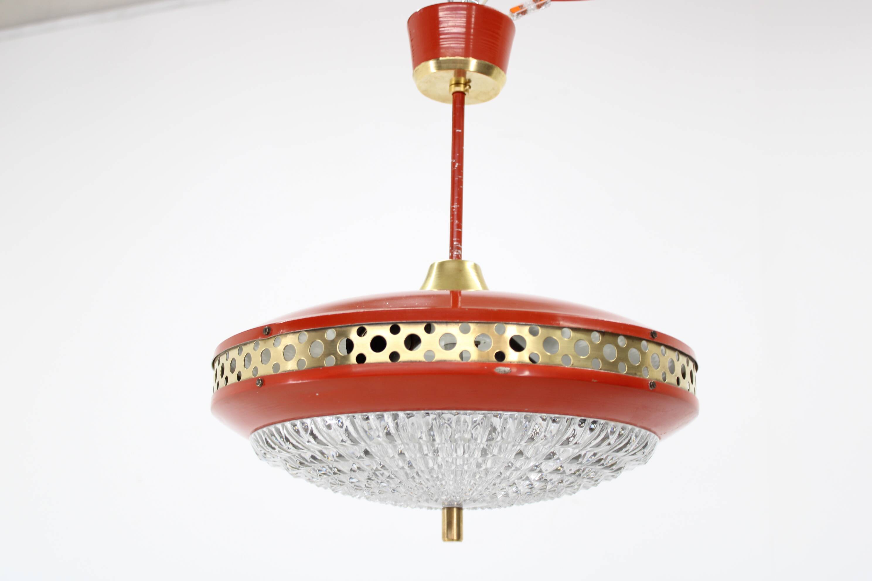 1970s space age metal pendant by ludib bratislava, czechoslovakia