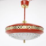 1970s space age metal pendant by ludib bratislava, czechoslovakia
