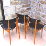 Baumann suite of 6 vintage chairs model Unicorn
