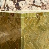 Table basse en Zellige moderne vert olive