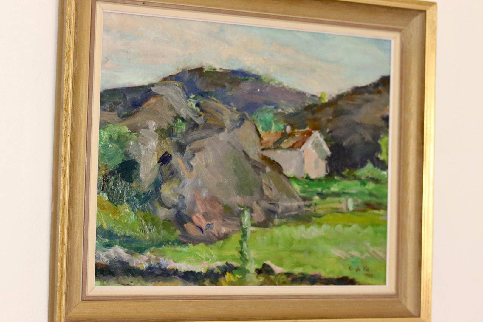 Original Early Century Swedish Oil On Canvas Painting" Abstract Landscape " by Gertrud de Val