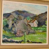 Original Early Century Swedish Oil On Canvas Painting" Abstract Landscape " by Gertrud de Val