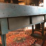 Cast iron and wood workbench