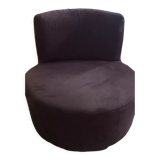 Fauteuil pivotant nubuck marron