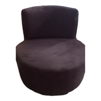 Fauteuil pivotant nubuck marron