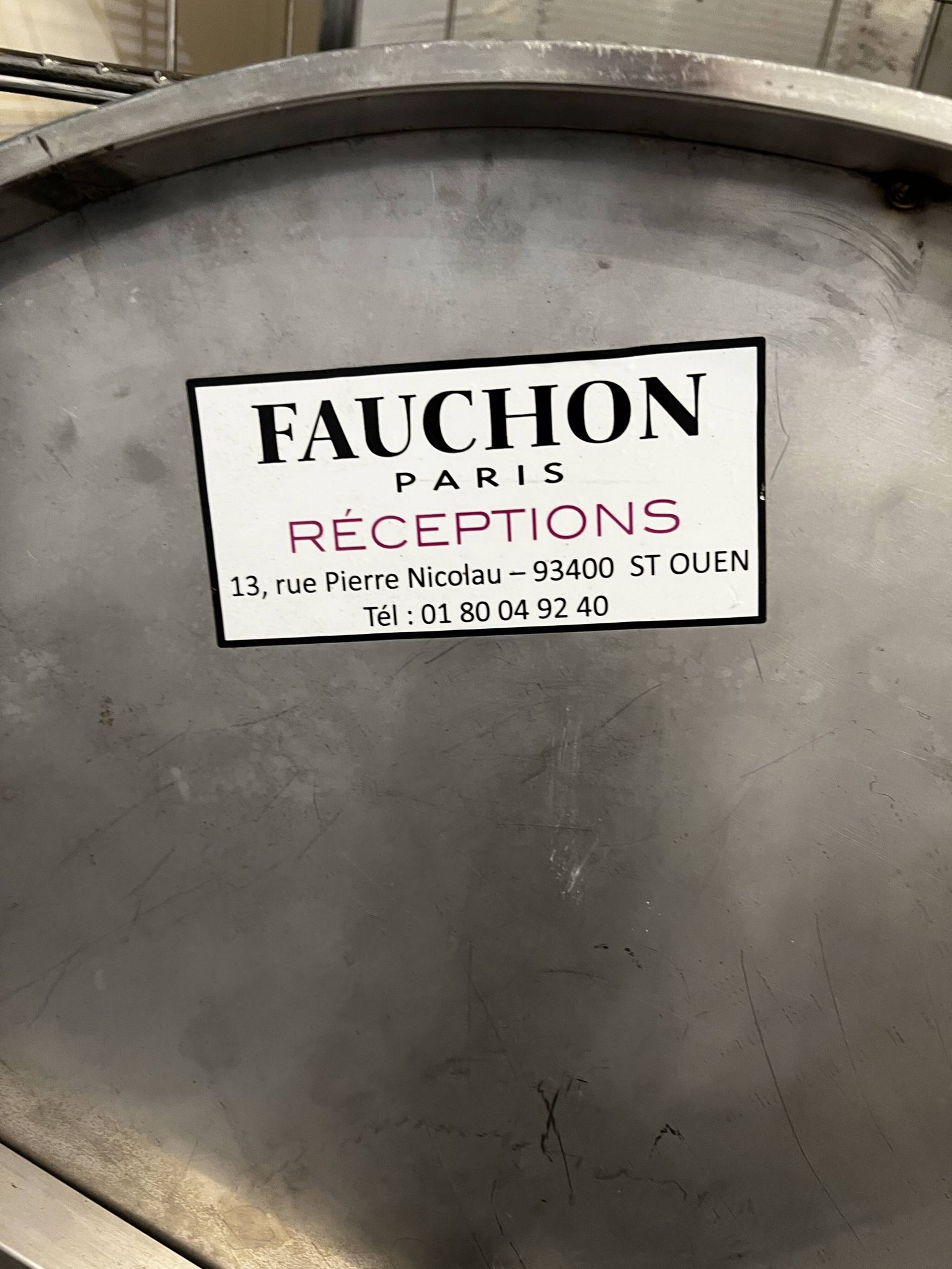 Reception table FAUCHON Paris – Solid stainless steel & Professional patina