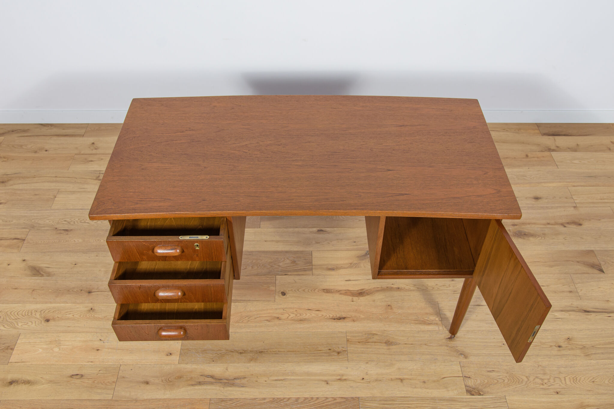 Mid-Century Danish Freestanding Teak Desk, 1960s