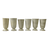 6 mazagrans in vintage speckled stoneware