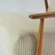 Fauteuil fox velours côtèle crème