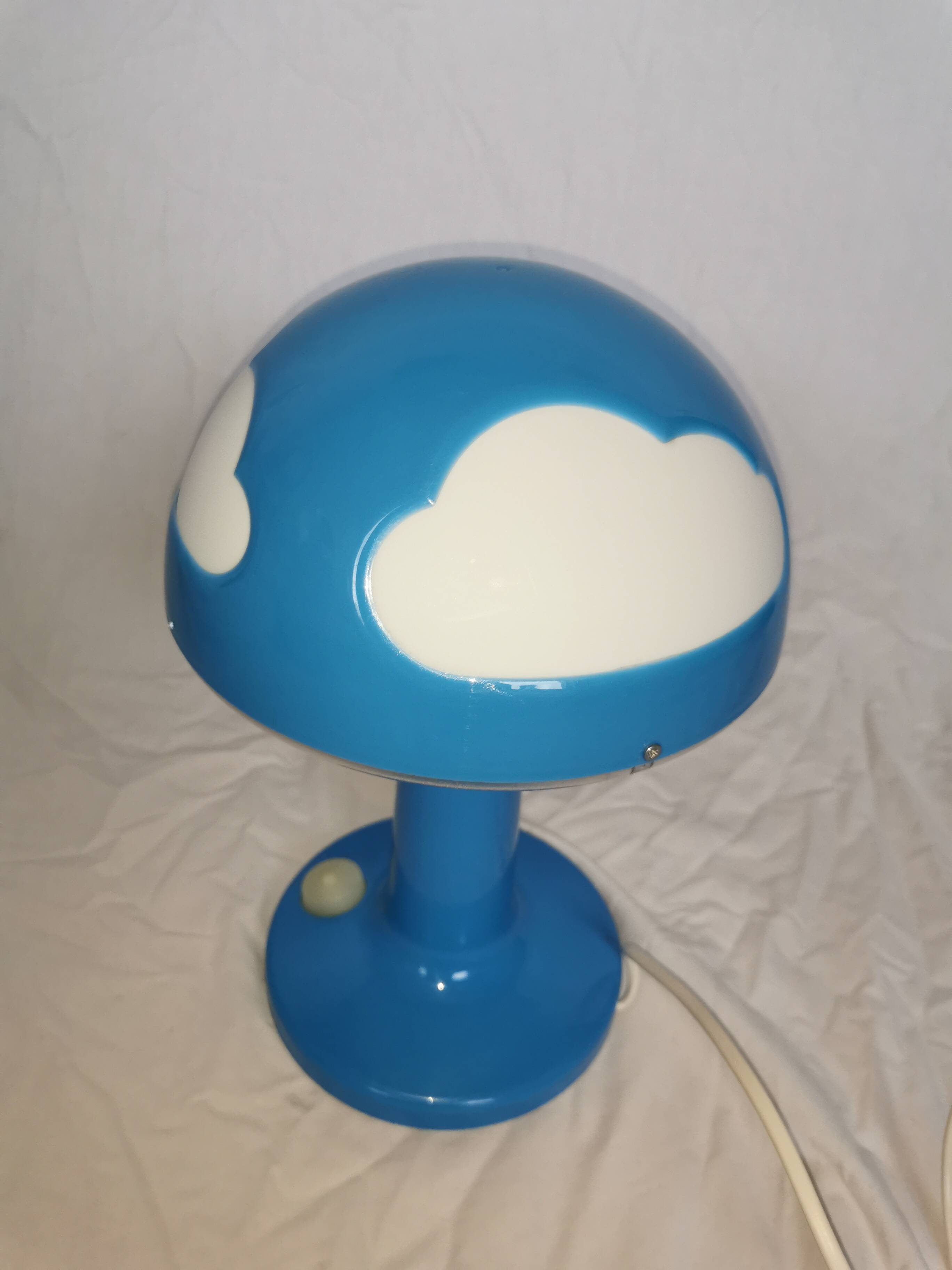 Mushroom lamp, Skojig blue cloud, design Henrik Preutz for Ikea, 1990