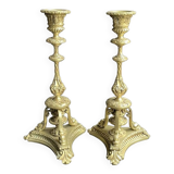 Pair of 19th century candlesticks – Gilt bronze