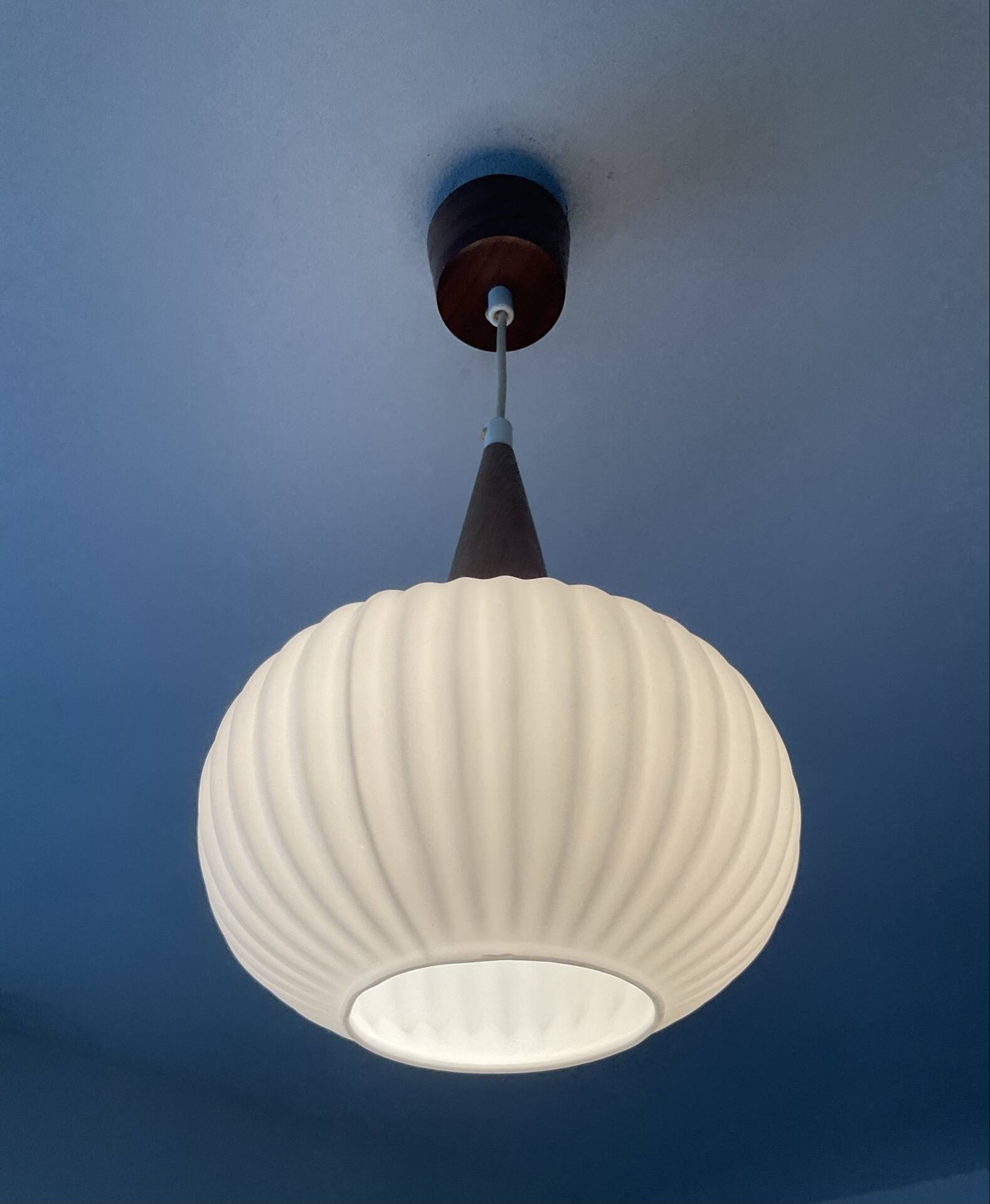 Scandinavian suspension light by Louis Kalff from the 60s-70s.