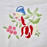 Hand embroidered cotton tablecloth