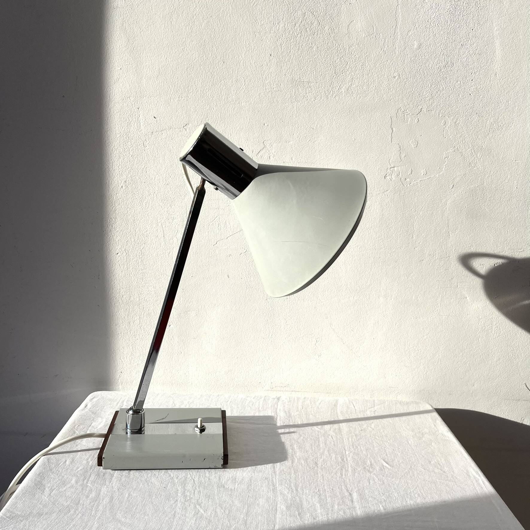 Vintage metal and chrome desk lamp, Italy, 1960s