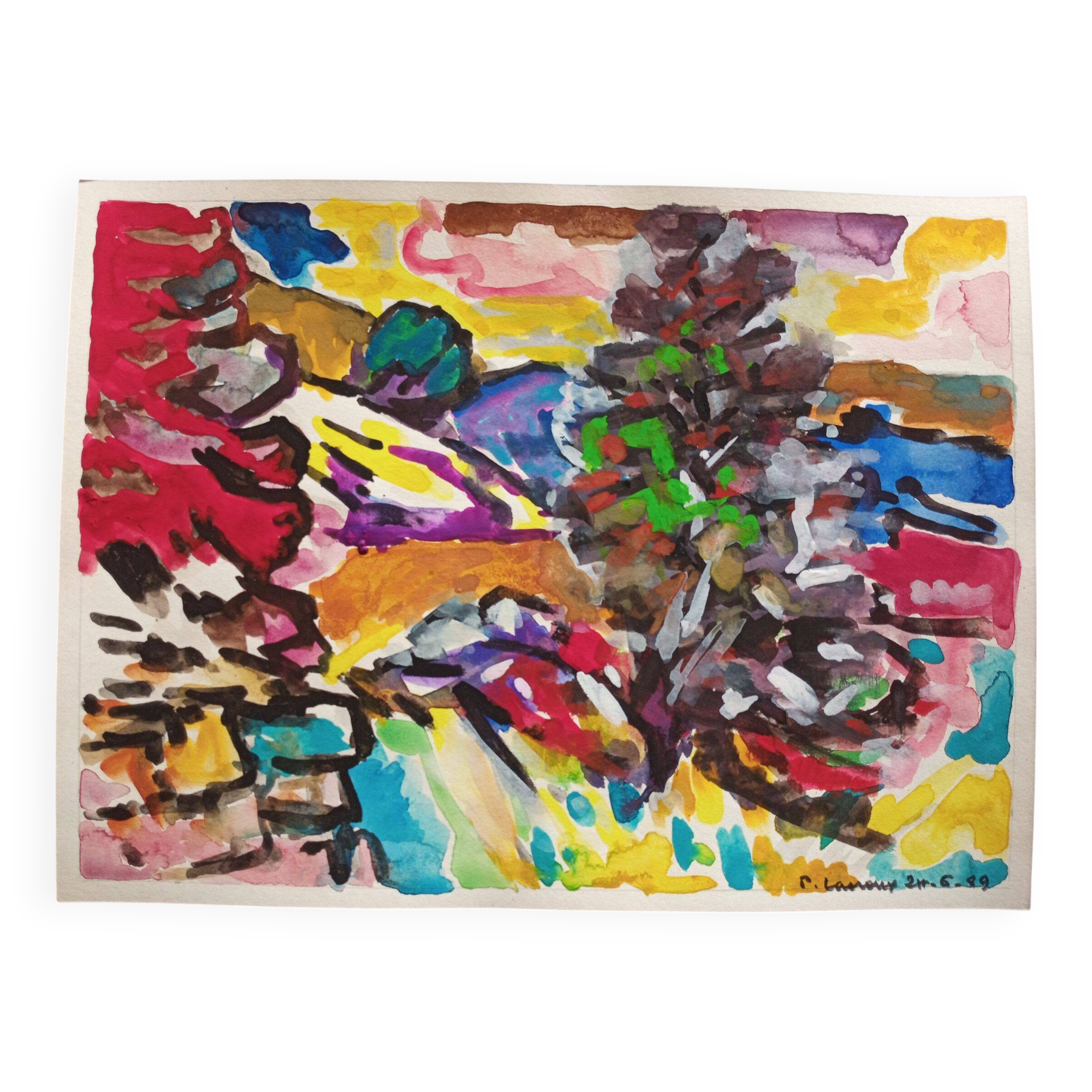 Pierre Lacroux (1909-1993) Gouache on paper 24 x 32 cm - from 1989 - (297)