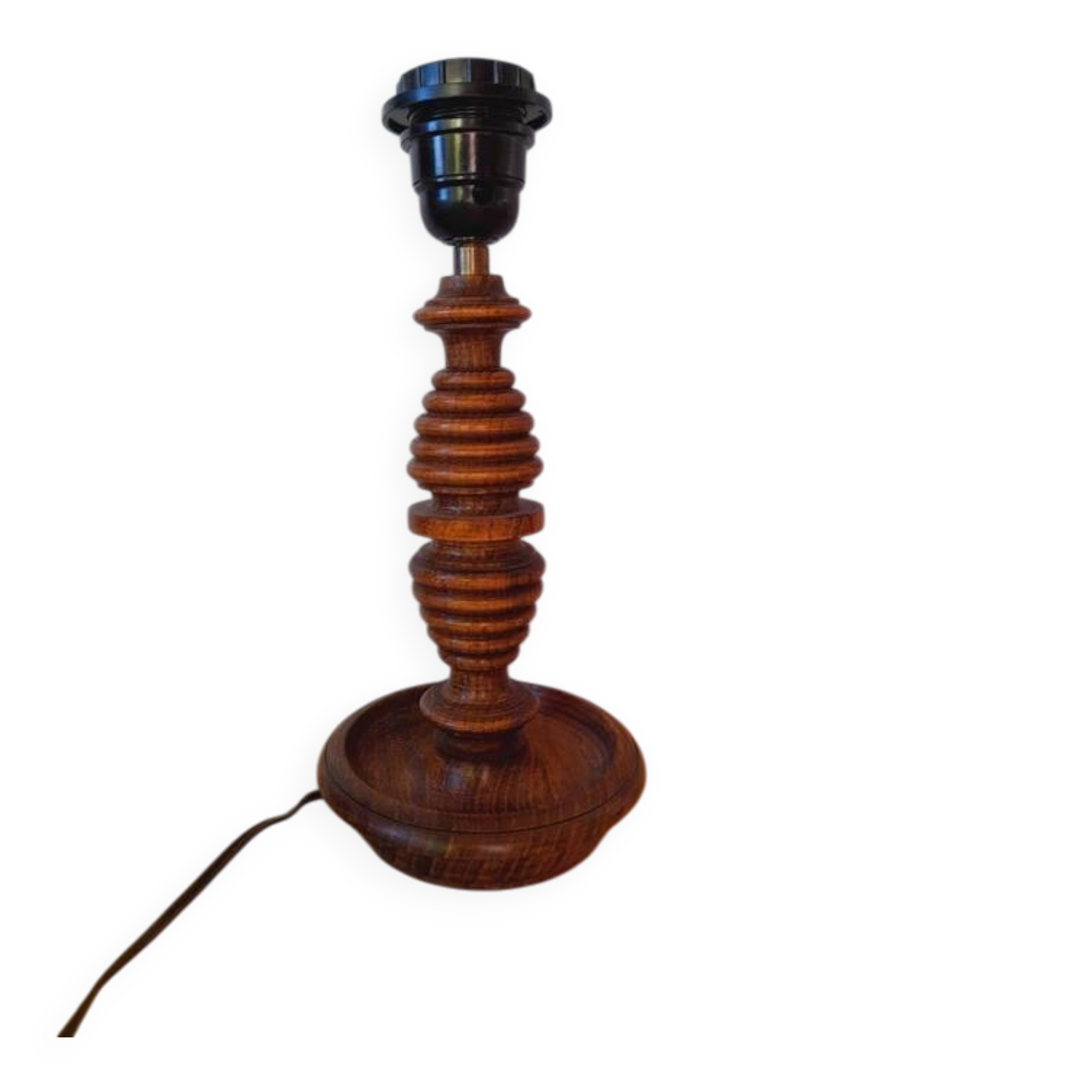 Turned wooden lamp base, 1970