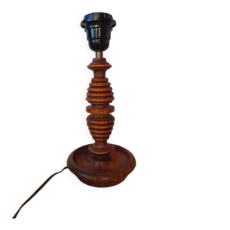 Turned wooden lamp base, 1970