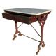 Antique French bistro table in cast iron and marble, 1900s.