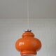 Vintage Orange Glass Pendant Light: Mid-Century Modern Hanging Lamp