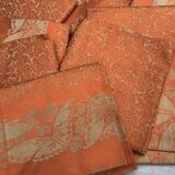 Coral butterfly tablecloth and 12 napkins