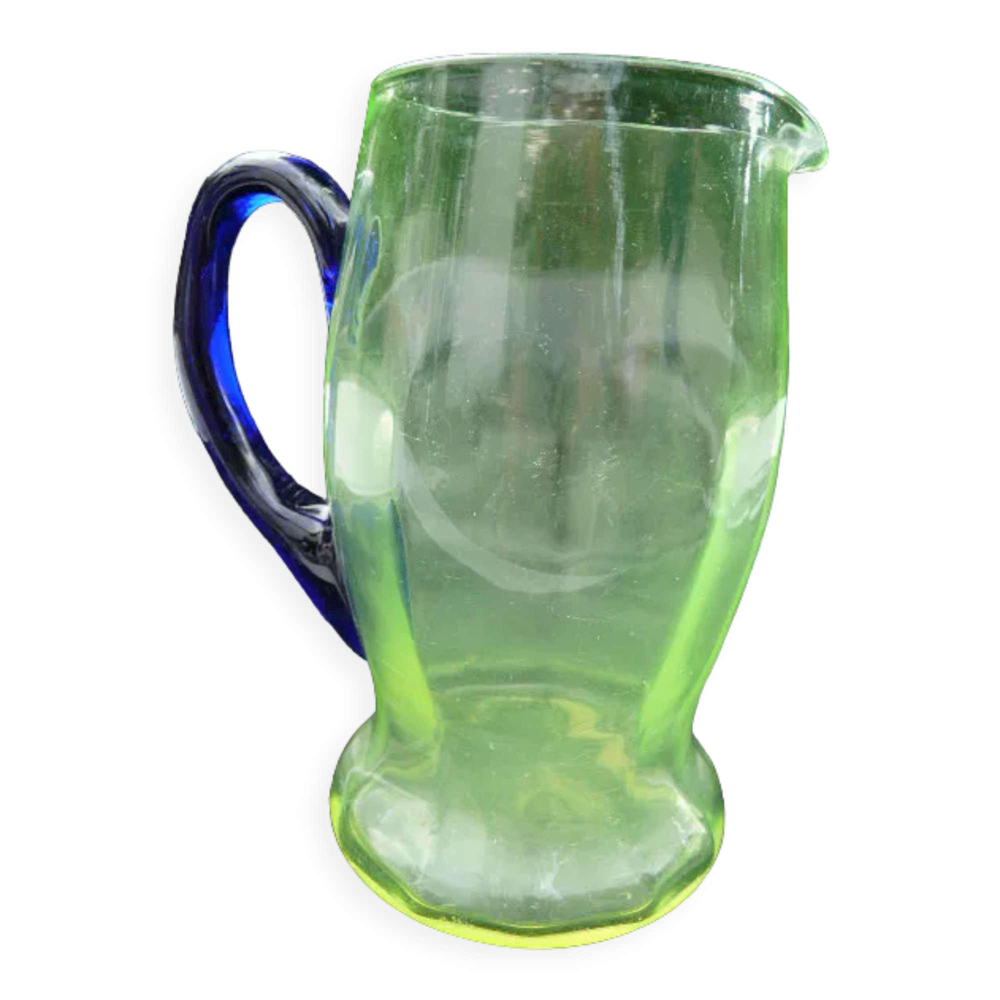 Old uraline blown glass pitcher late nineteenth