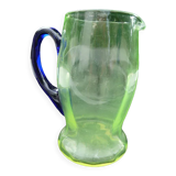 Old uraline blown glass pitcher late nineteenth