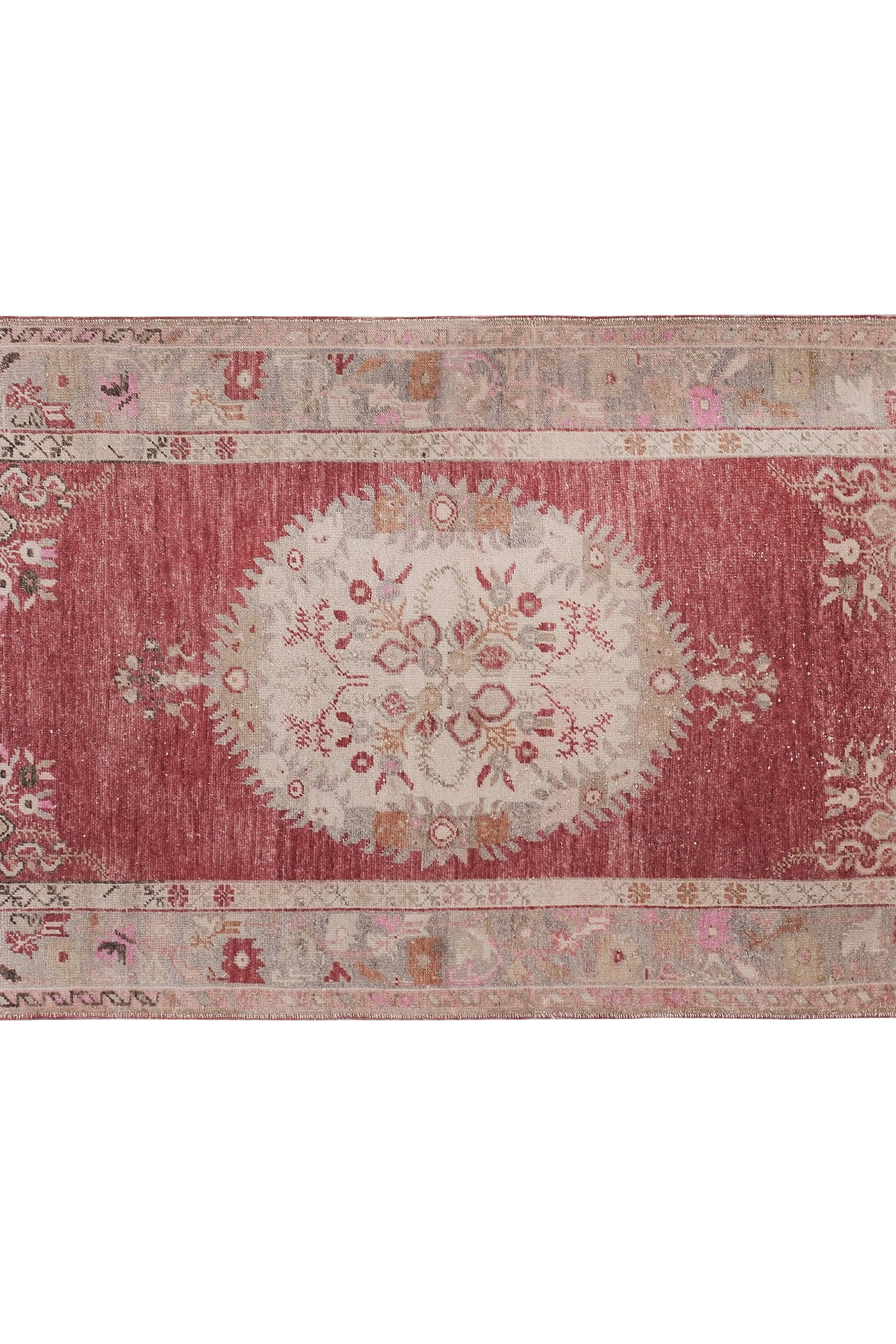 Vintage Turkish Oushak Handwoven Rug 113x207 cm