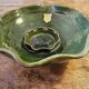 Green glazed terracotta poly-lobed bowl — Meyssac Art Pottery