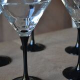 5 Verres à cocktail pied noir