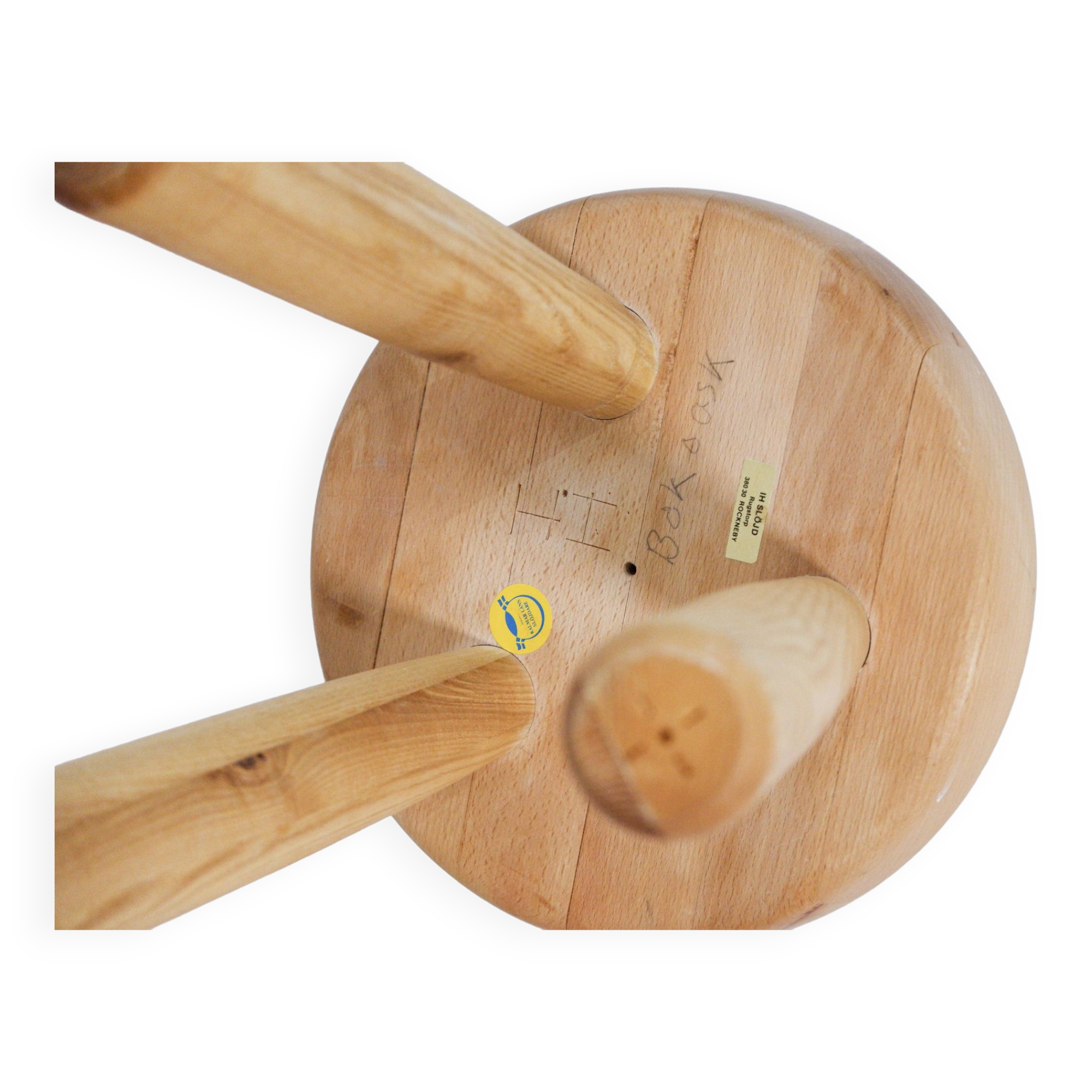 Scandinavian Ingvar Hildingsson stool, beech and ash, 1970, Sweden.