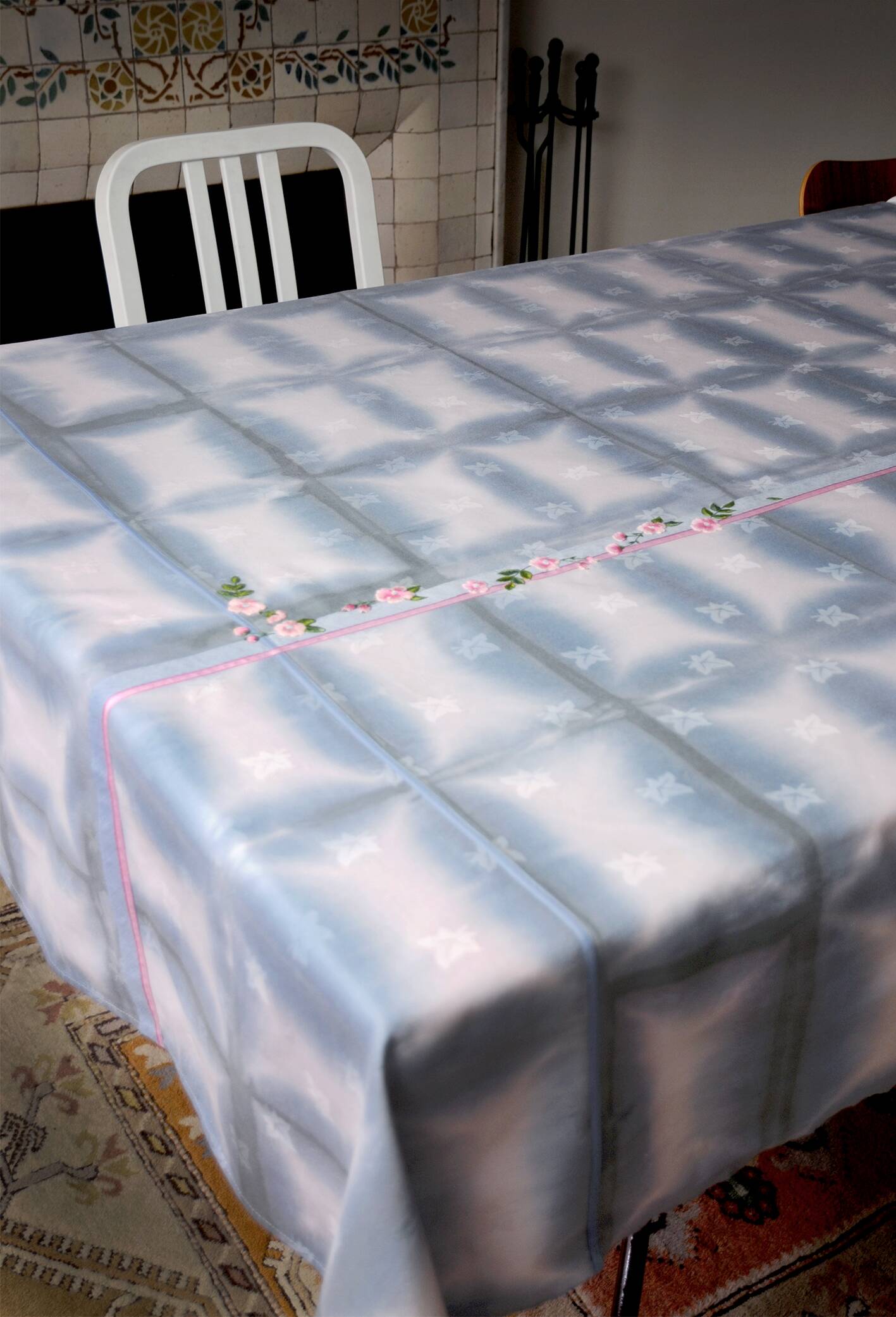 Hand embroidered tablecloth