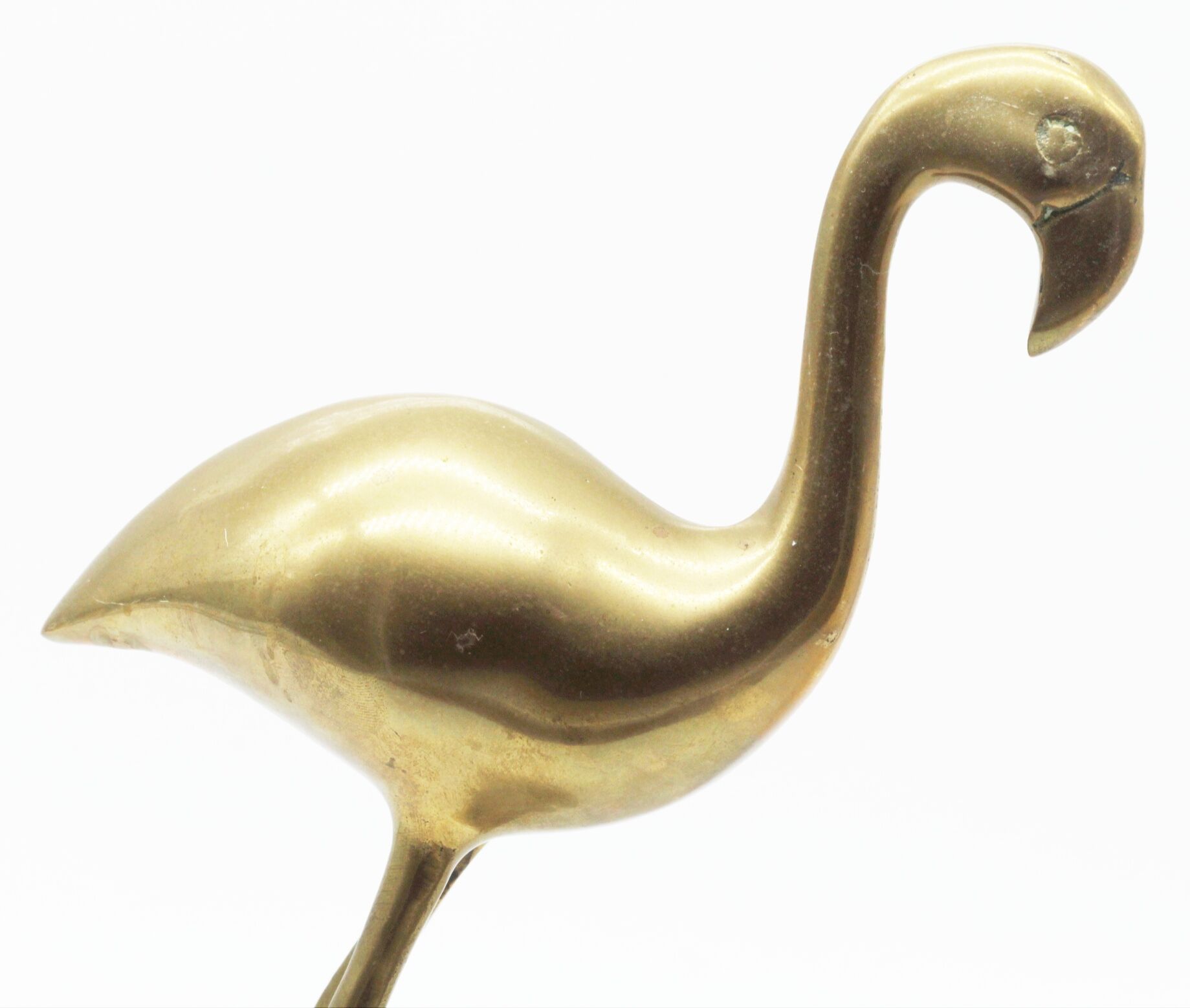 Brass heron statue