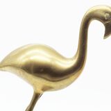 Brass heron statue