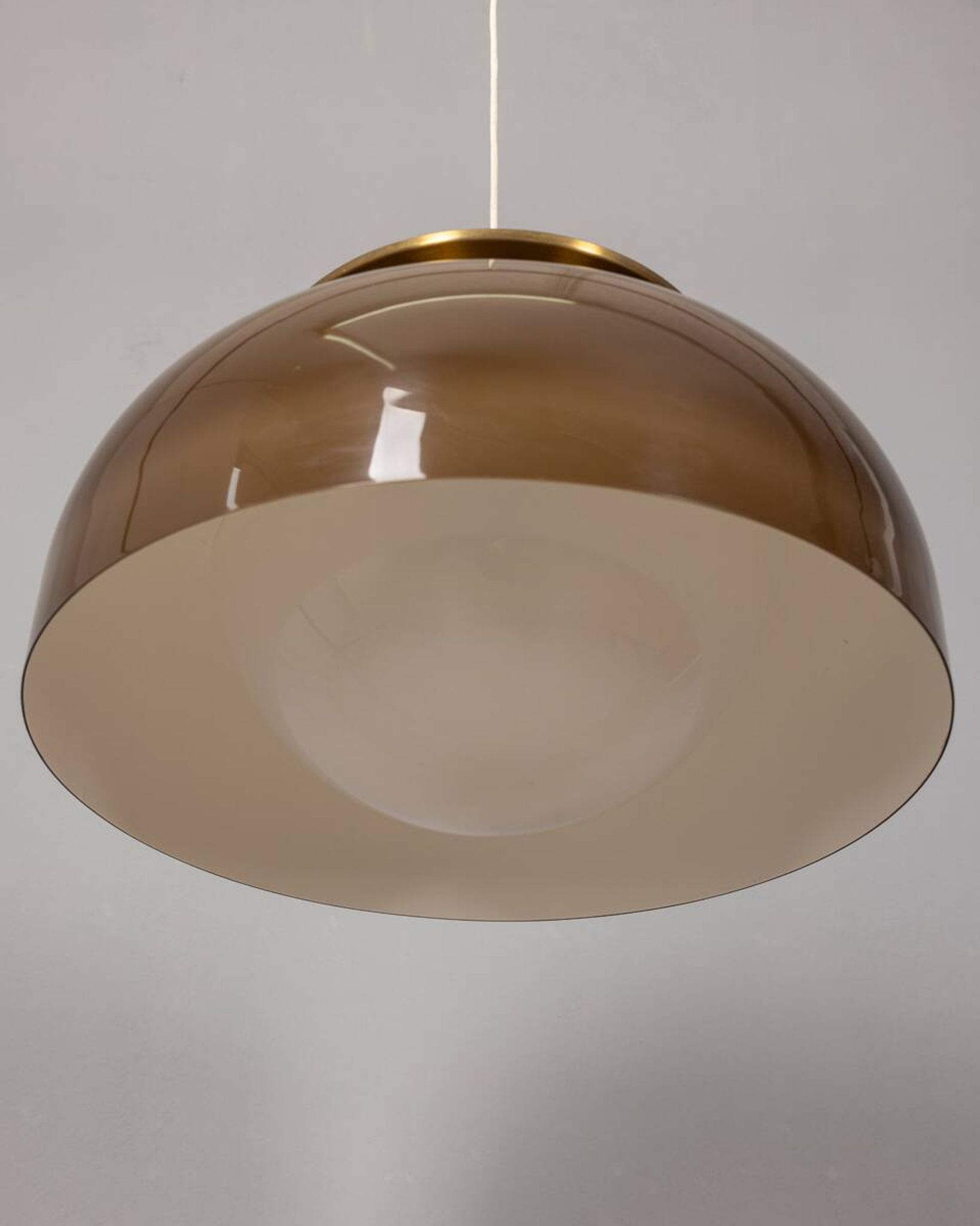 Lustre vintage années 70 en plastique marron design Massoni pour Harvey Guzzini