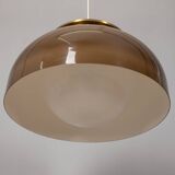 Lustre vintage années 70 en plastique marron design Massoni pour Harvey Guzzini