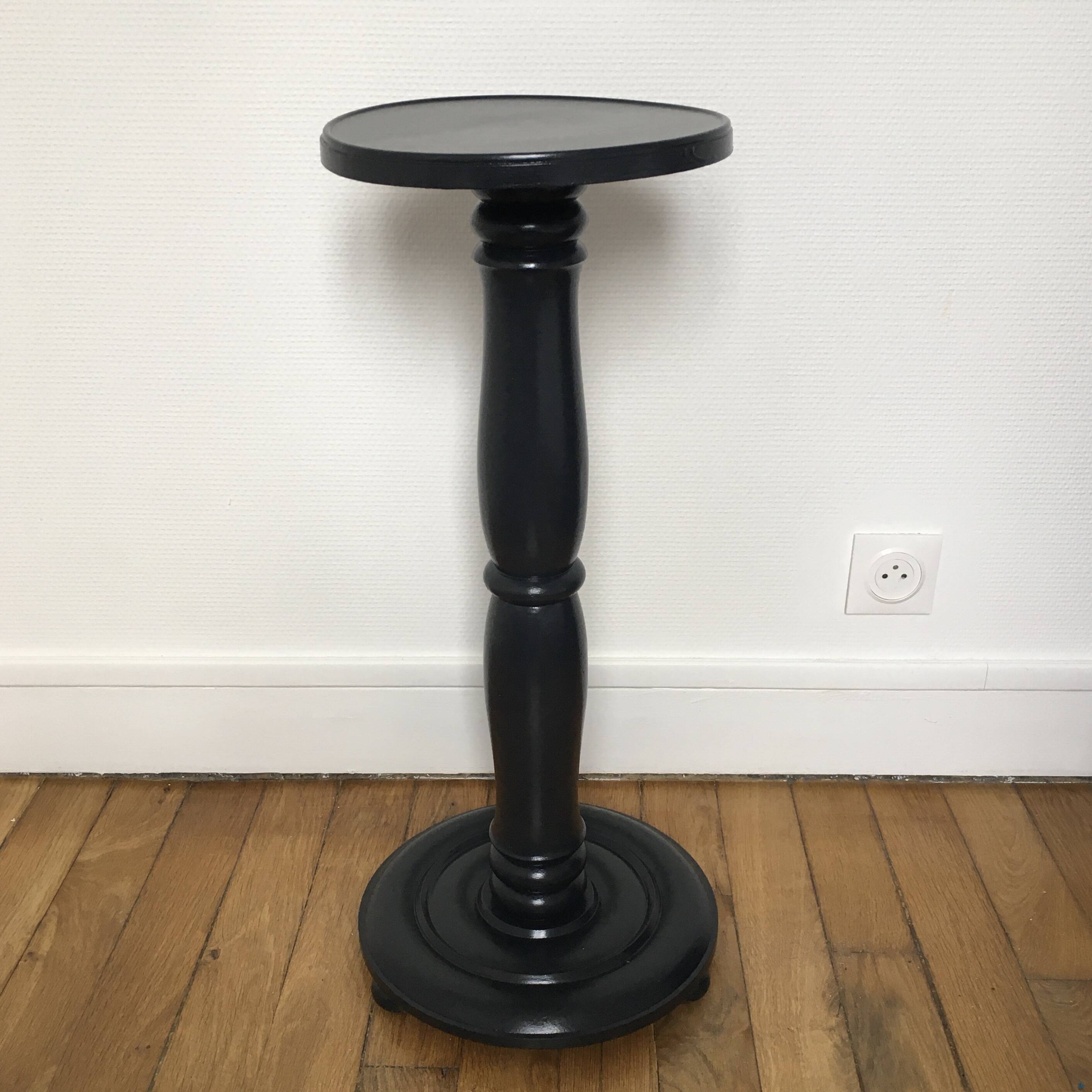 Large black oak stool