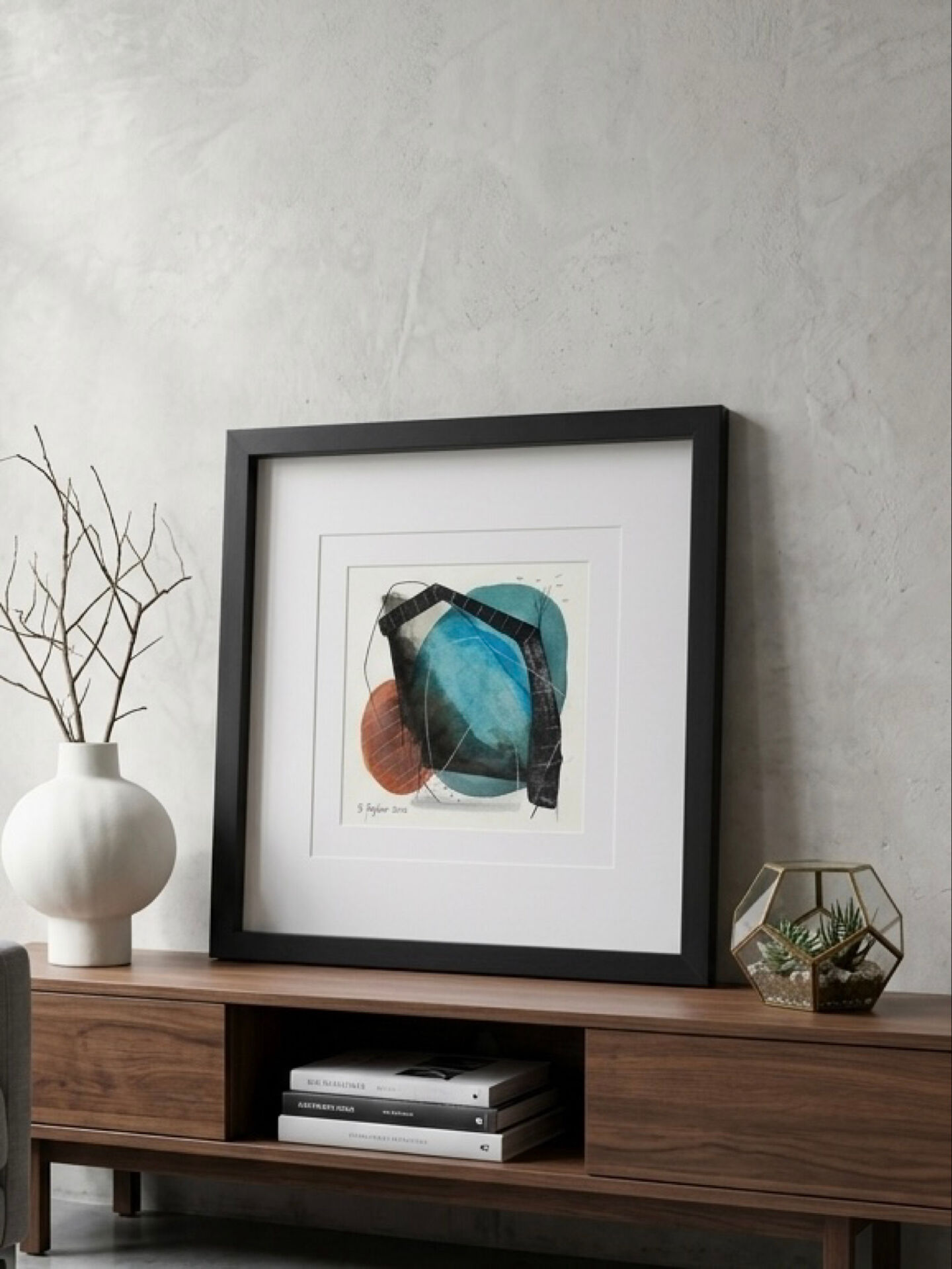 Framed original abstract artwork