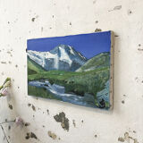 Painting mountain landscape