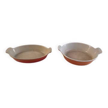 Set of 2 Le Creuset enamelled cast iron baking dishes – Volcanic Orange