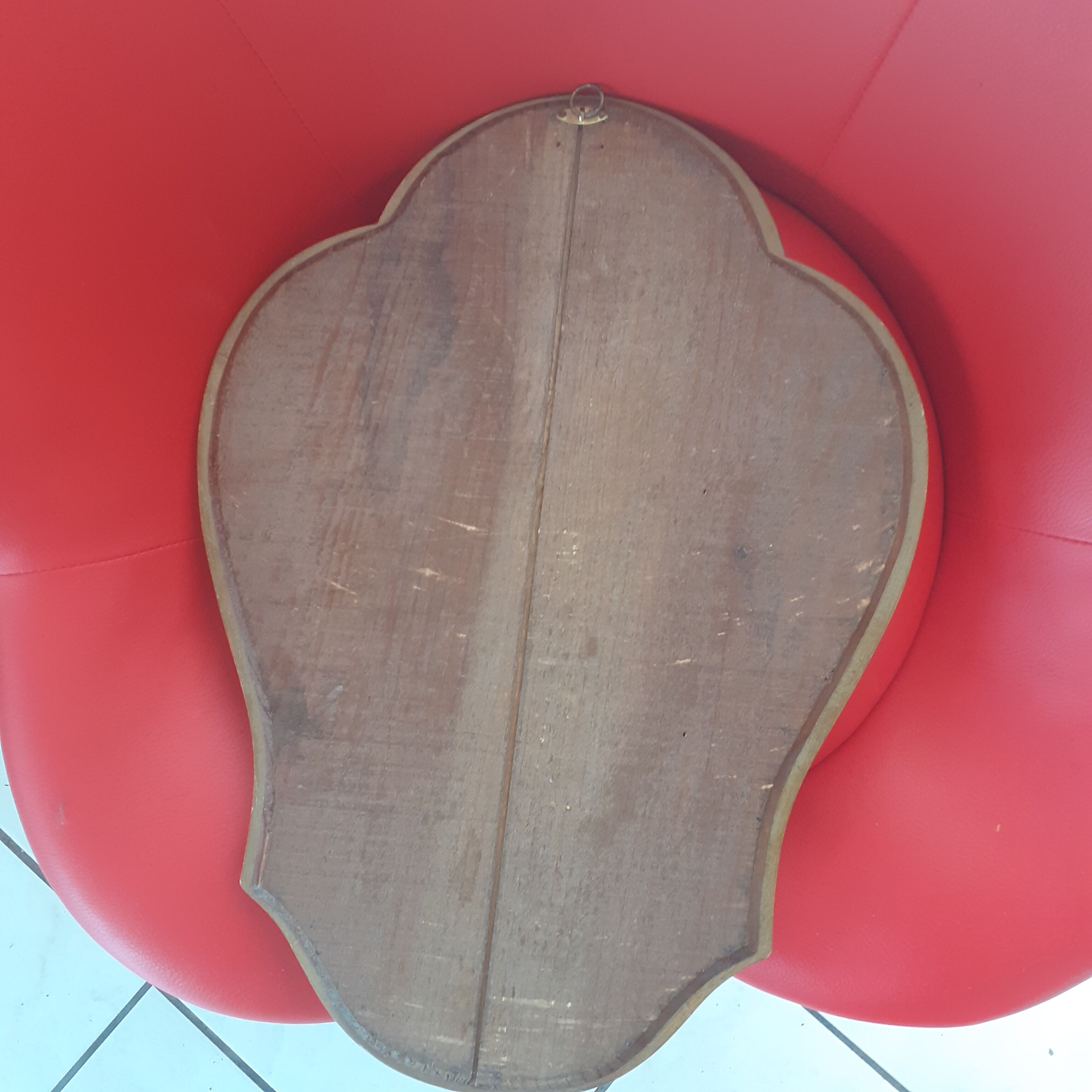 Miroir ancien en bois doré à l' or fin 45x45cm