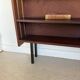 Vintage veneer bookcase with metal legs