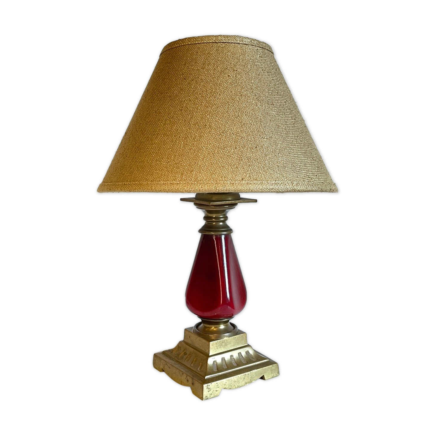 Vintage ceramic and brass lamp