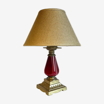 Lampe vintage céramique et laiton