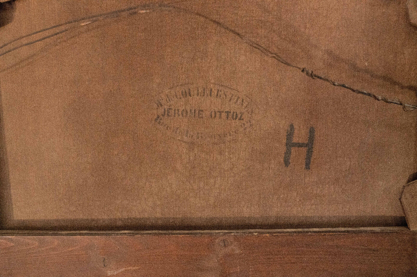 Oil on canvas portrait of bearded man XIXth Stamp Jerome Ottoz H