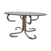 Table basse chrome et verre