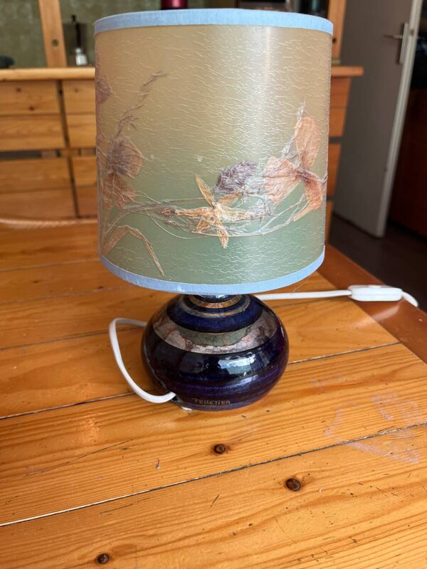 Lampe vintage signée Georges Pelletier – La Roue Vallauris – Abat-jour